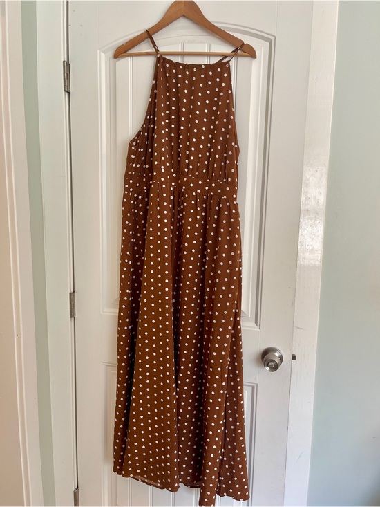 SHEIN Dresses & Skirts - SHEIN Brown Maxi Skirt with White Polka Dots